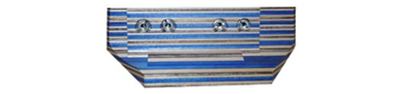 Backe R/L Schichtholz natur/blau